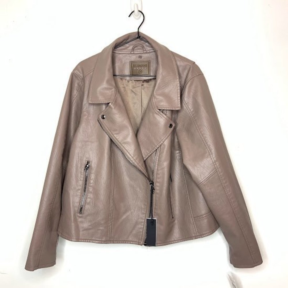 Blank NYC Taupe Leather Jacket